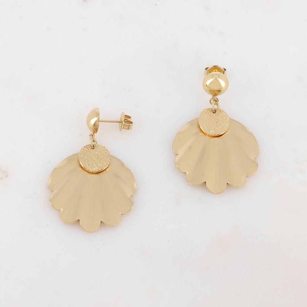 B.O à puce pendantes avec pampille ronde 2,6 x 4,1 cm.