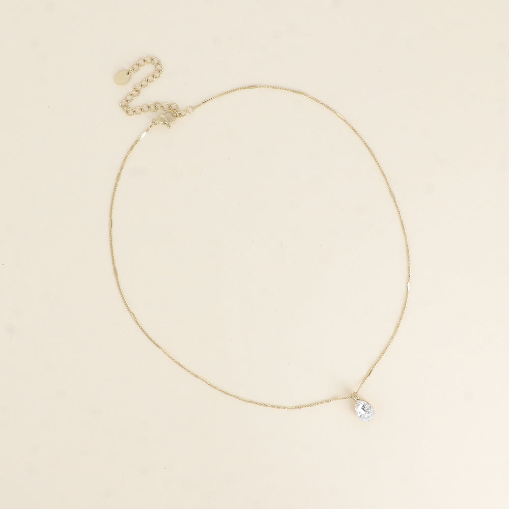 Collier orné de cristaux de Swarovski® en forme de goutte - Longueur de chaîne : 38+7 cm - Dimensions du cristal : 7x10 mm - Crystal
