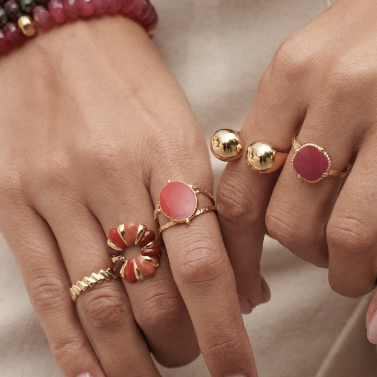 Bague réglable avec effet miroir