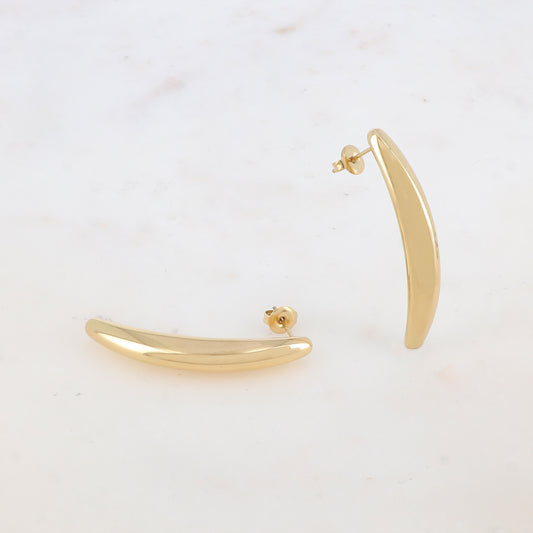 B.O à puce en forme géométrique, effet miroir 0,6 x 4,4 cm.