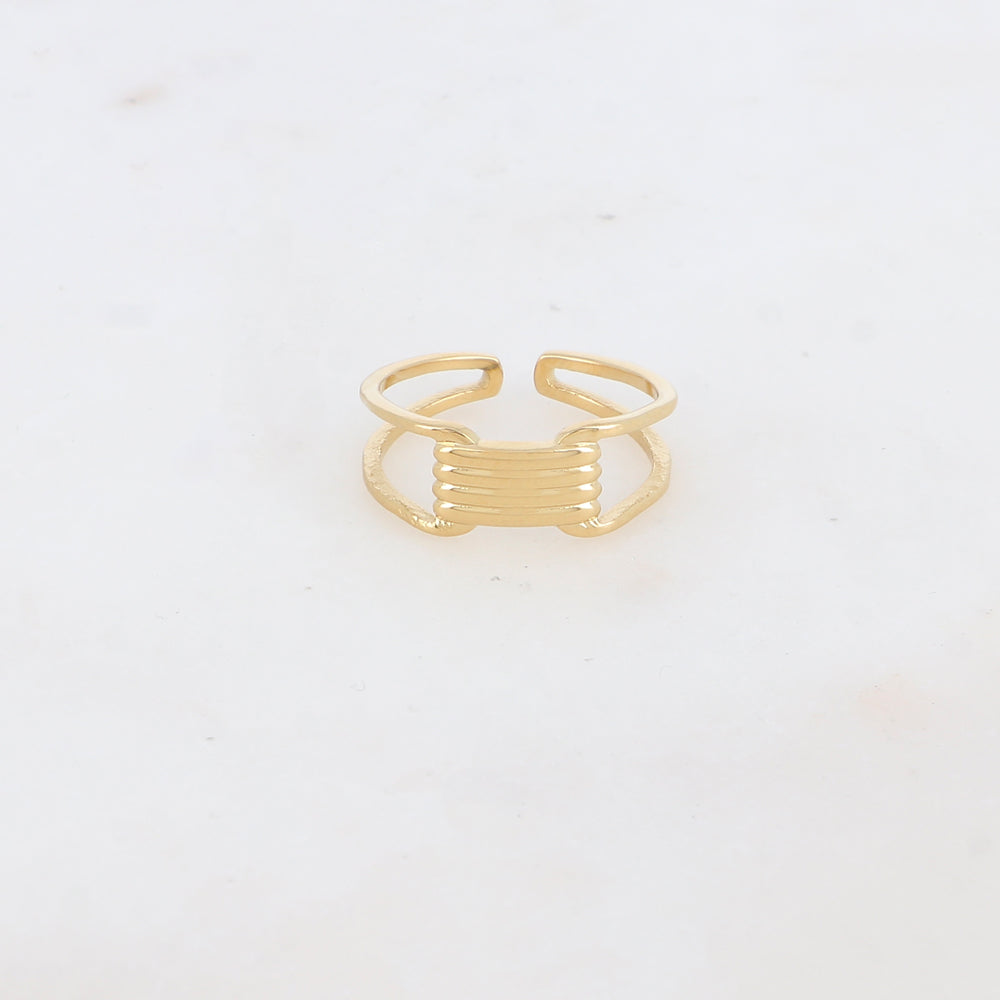 Bague double rangs ajustable