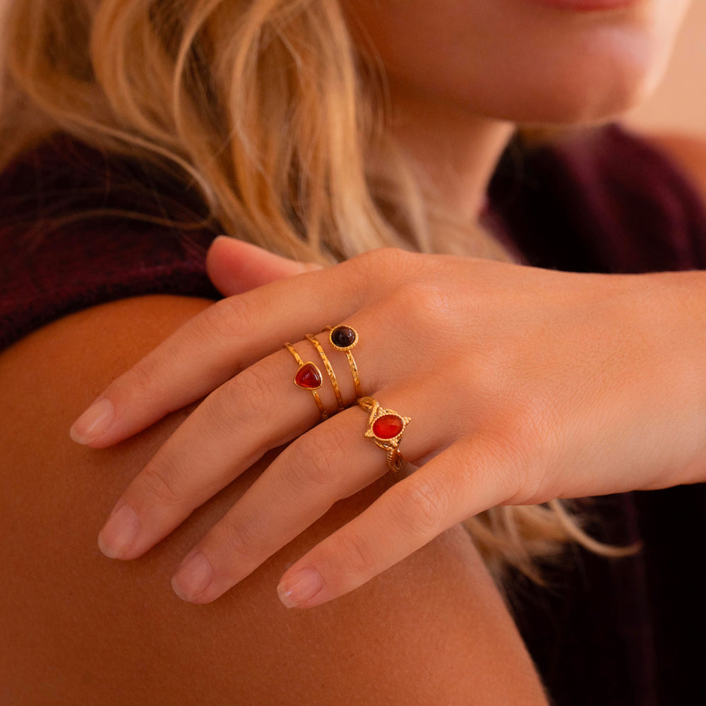 Bague avec pierre naturelle - Cornaline