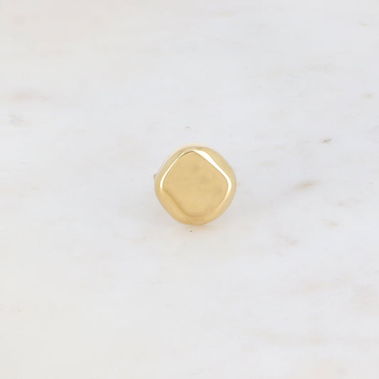 Bague avec pièce geométrique lisse et effet miroir