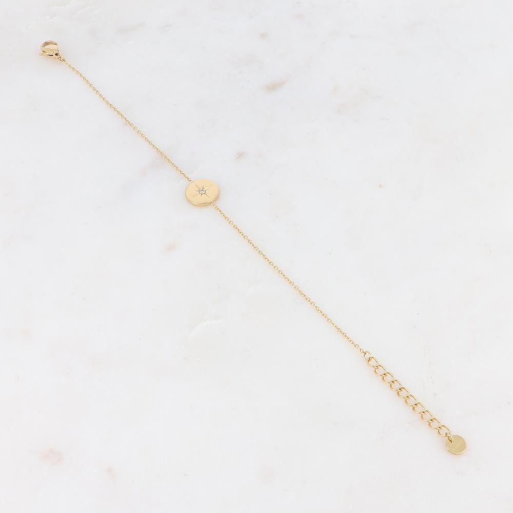 Bracelet avec pièce ronde et strass