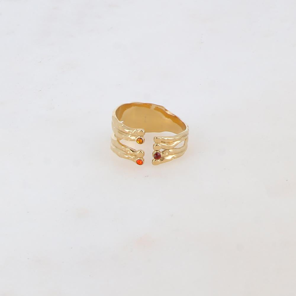 Bague multi-rangs avec strass zirconium