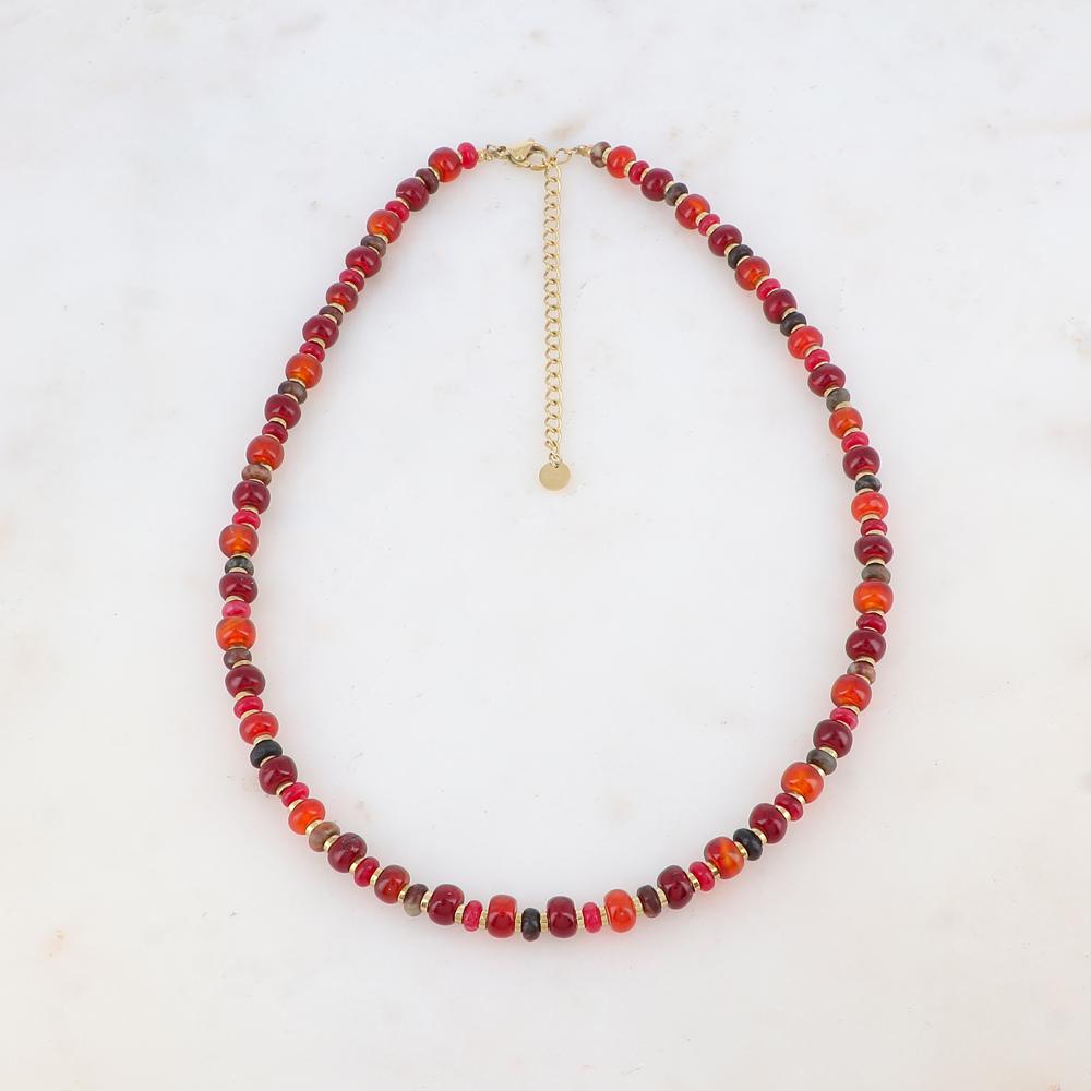 Collier avec pierres naturelles (39+7CM)