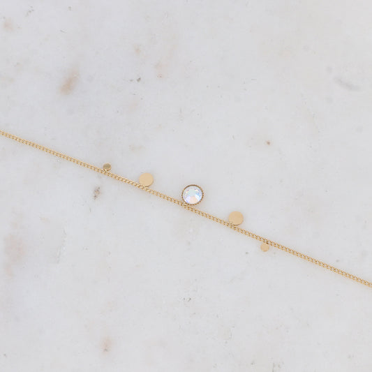 Bracelet - orné de cristaux de Swarovski® PP20 - Opalite - Diamètre du cristal: 0,5 cm