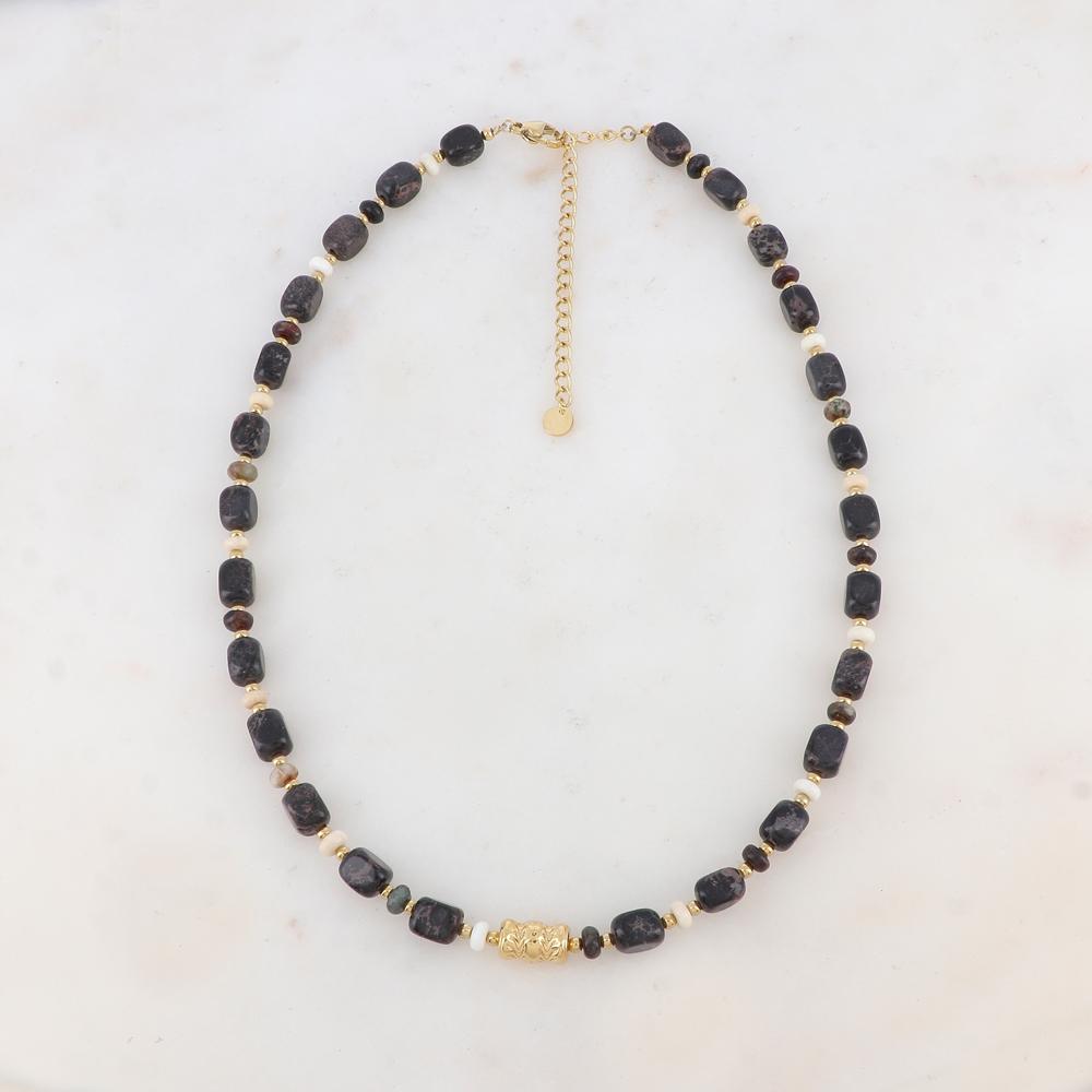 Collier avec pierres naturelles (39+7CM)