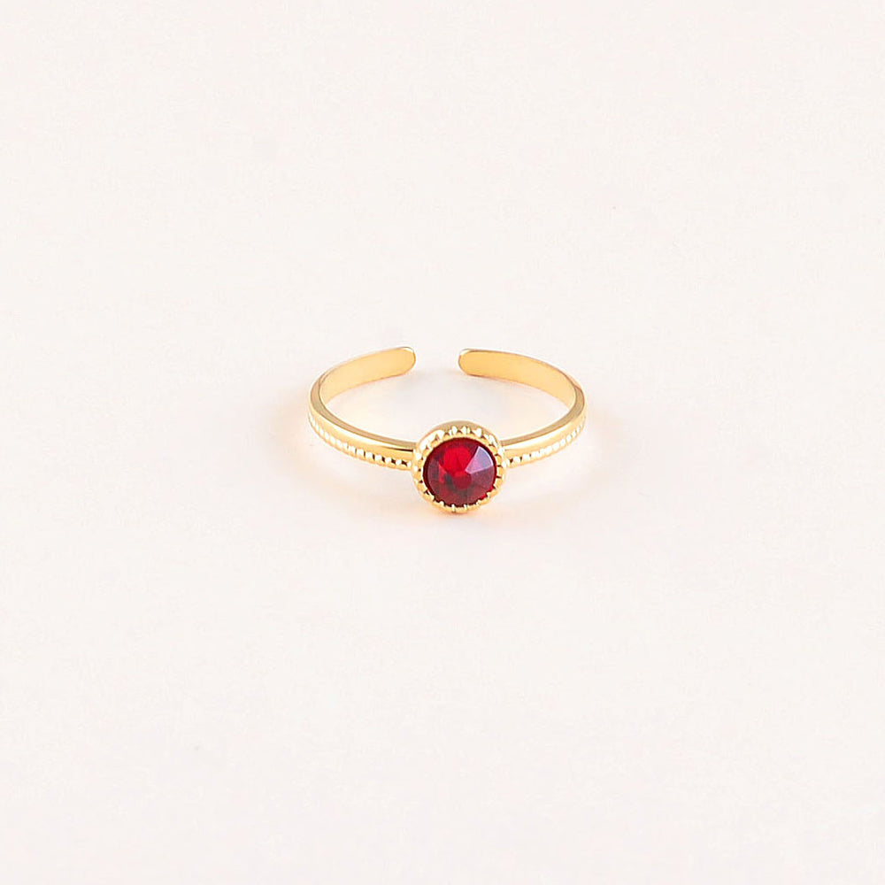 Bague fine ornée de cristaux de Swarovski® - Hauteur de la bague: 2 mm - Dimensions du cristal : 5x5 mm - Siam