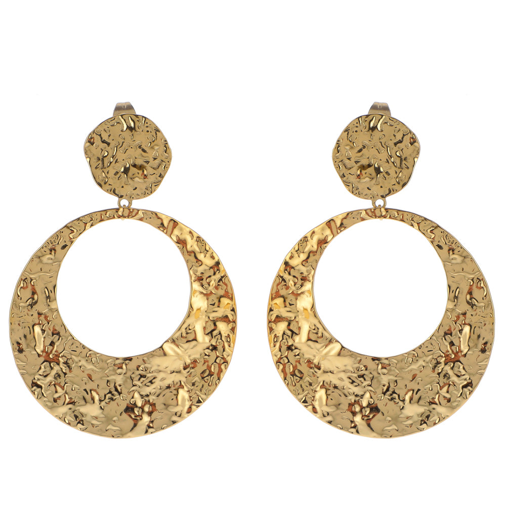 Boucles d'oreilles à puce effet martelé