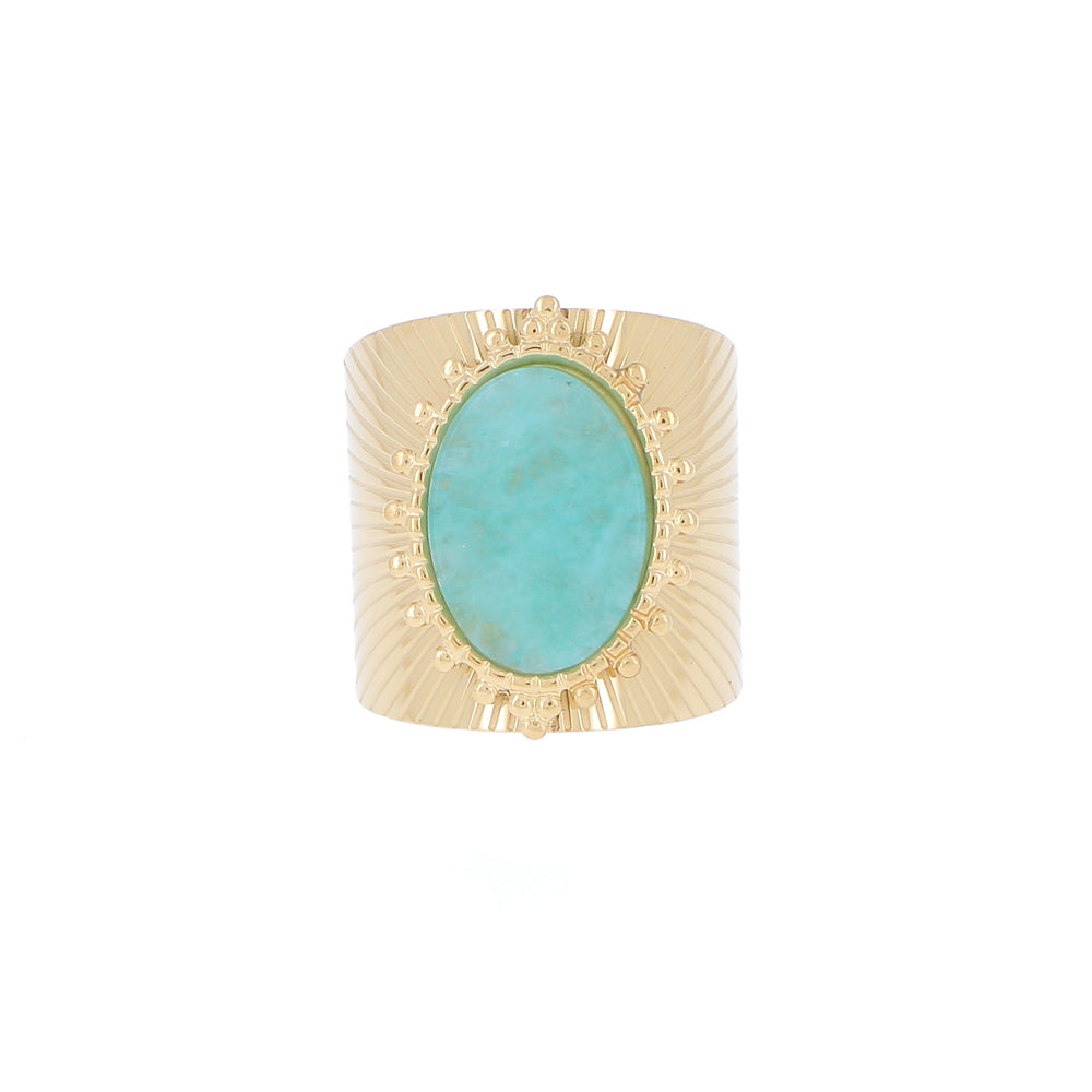 Bague ajustable avec une pierre naturelle - Amazonite