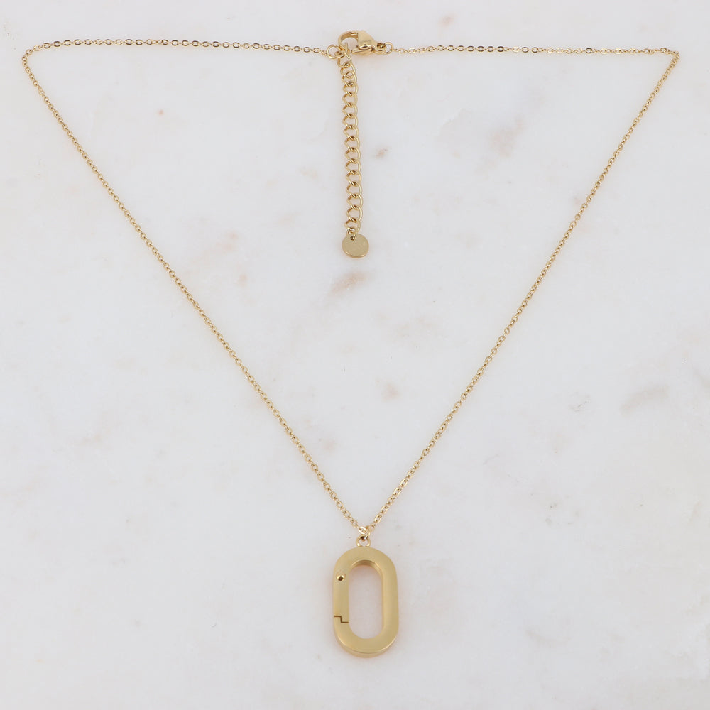 Collier doré avec pendant rectangulaire 38+5 cm