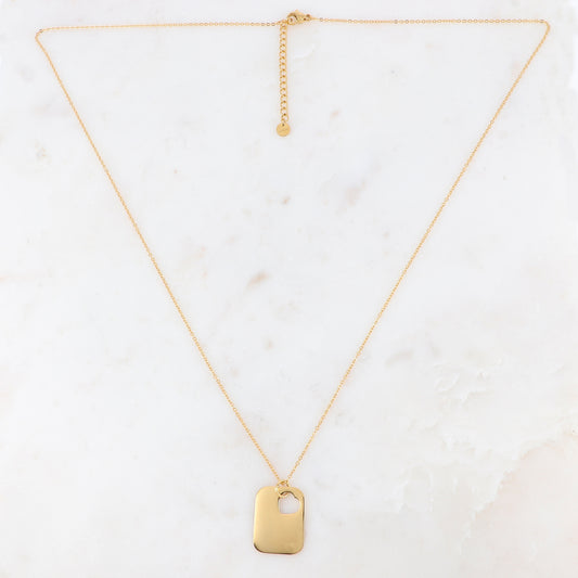 Collier doré avec un pendant géométrique 60+5 cm