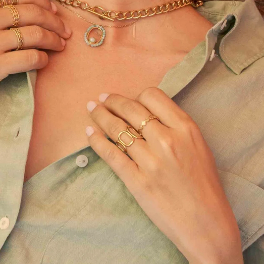 Bague avec 5 anneaux ovales