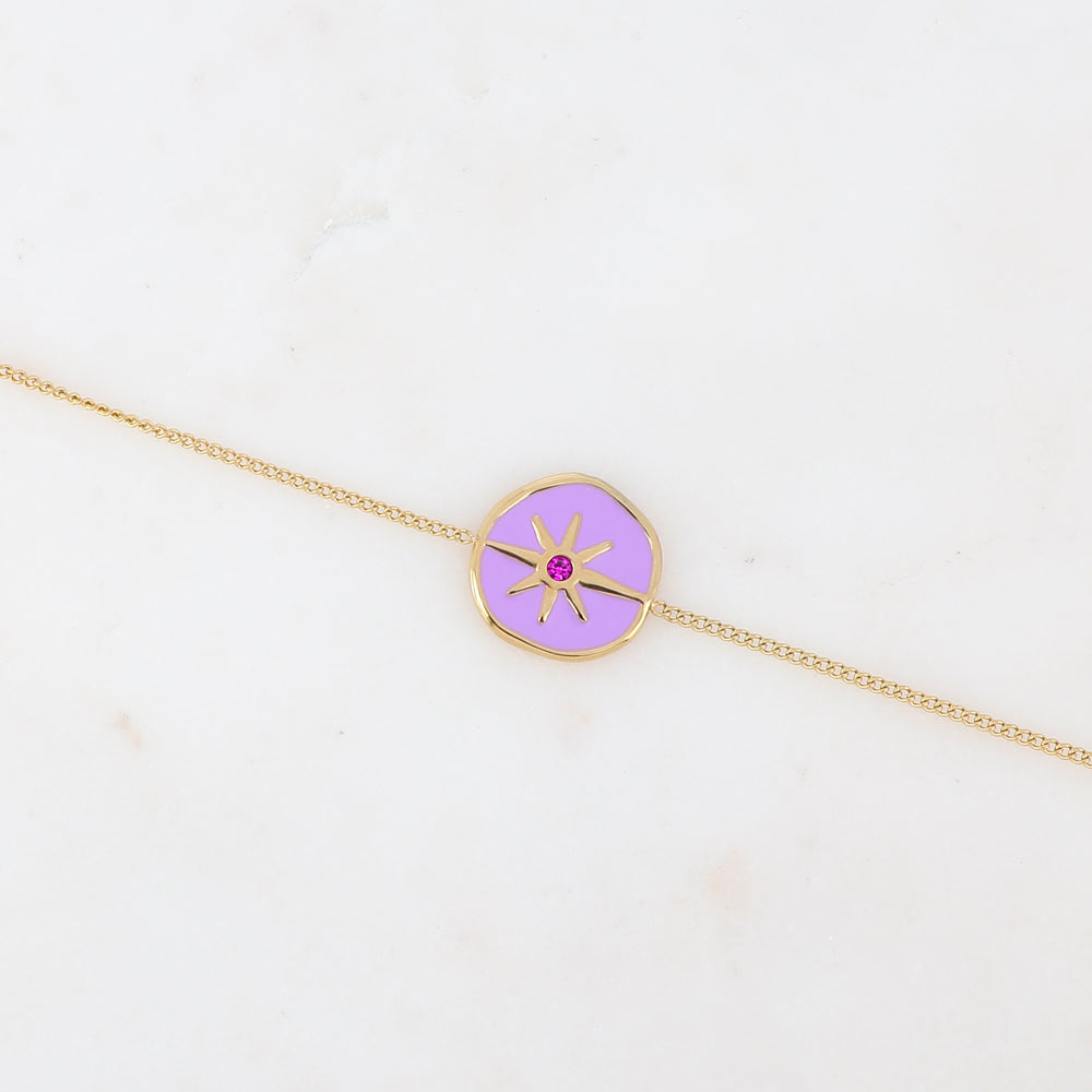 Bracelet avec pendentif étoile émaillé, strass