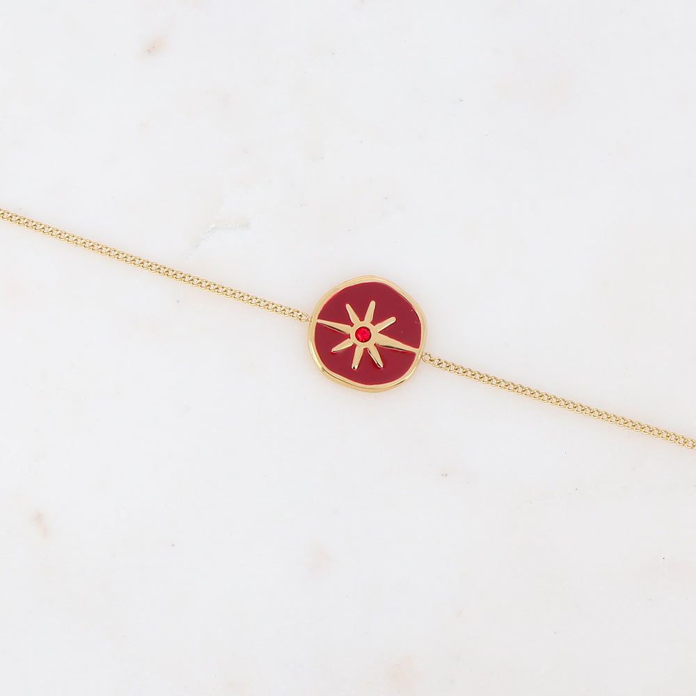 Bracelet avec pendentif étoile émaillé, strass
