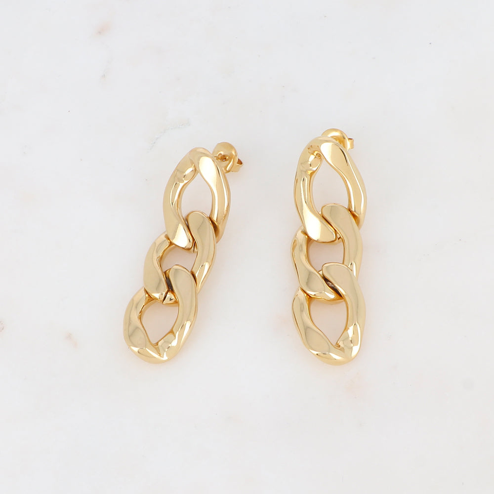 B.O à puce pendantes en grosse maille 1,9 x 4,5cm
