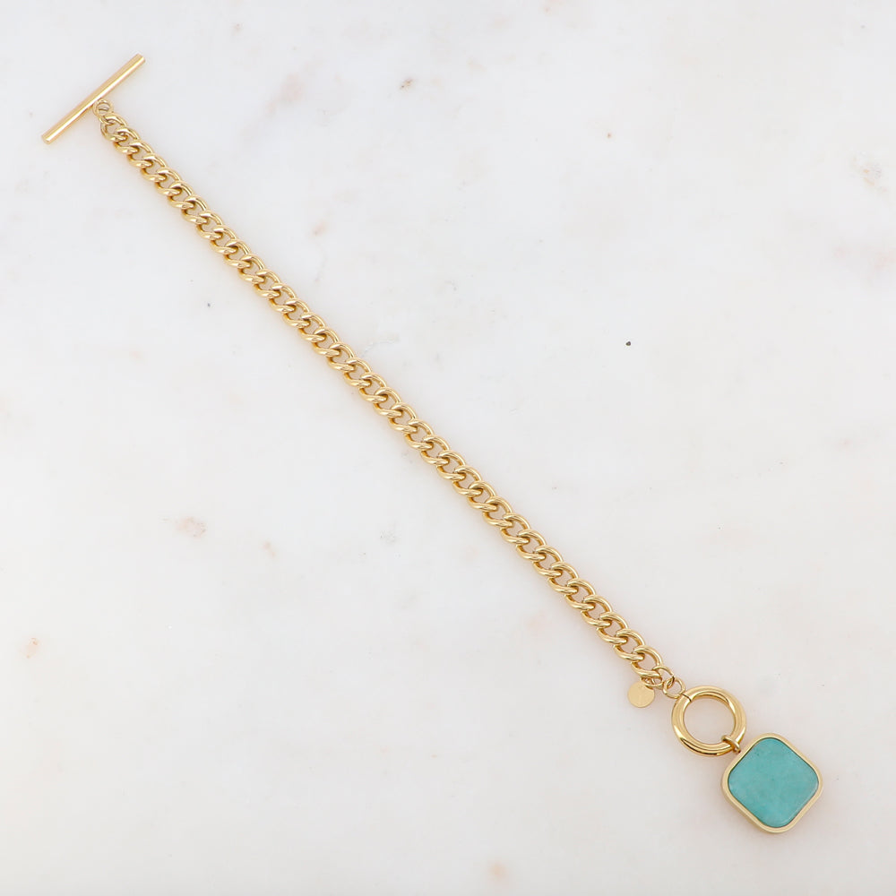 Bracelet avec maille, pierre naturelle