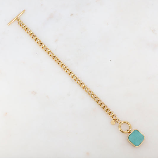 Bracelet avec maille, pierre naturelle