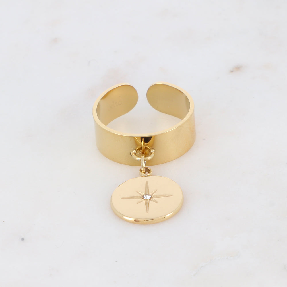 Bague pampille étoile et strass
