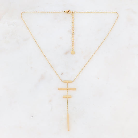 Collier doré avec 4 barres 38+7 cm