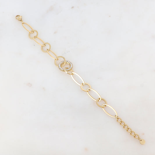 Bracelet maille avec strass