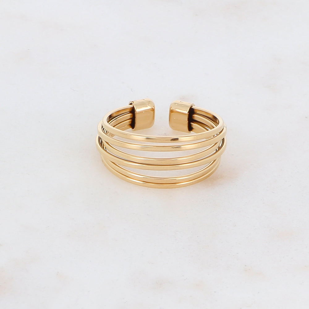 Bague multirangs effet lisse