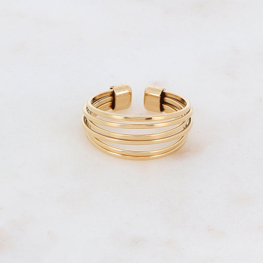 Bague multirangs effet lisse
