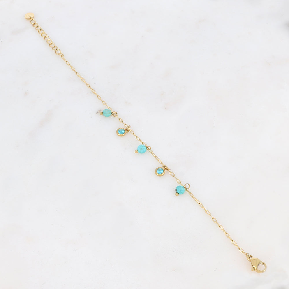 Bracelet avec pierres naturelles et strass