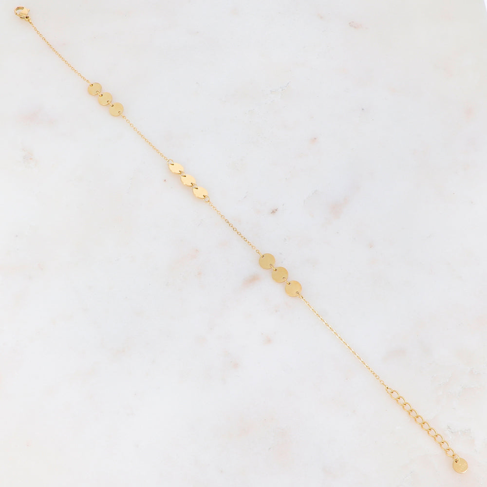 Chaîne de cheville avec pastilles rondes(23+3CM)