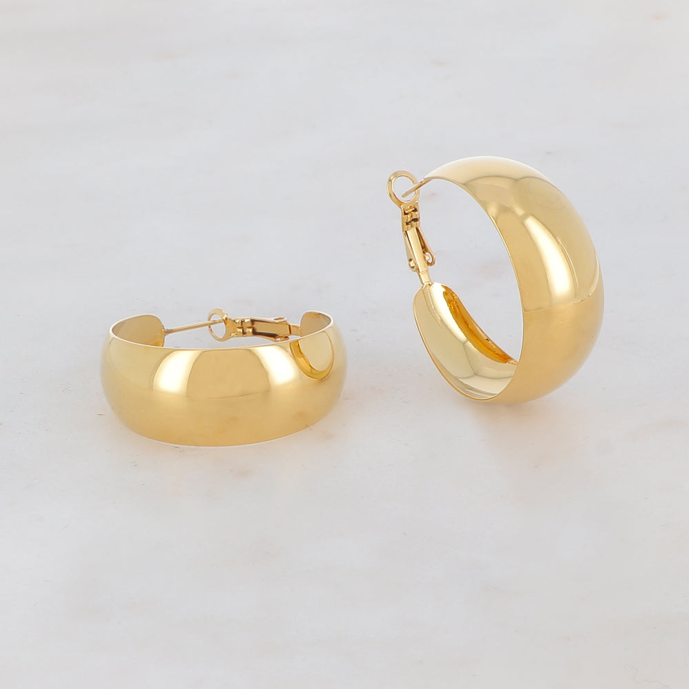 Créoles fines et lisses avec effet miroir (3.5CM)