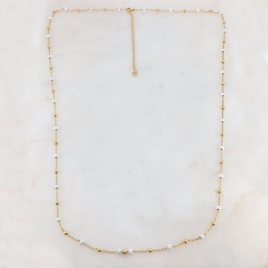 Sautoir avec petites boules en émail (90+10CM)