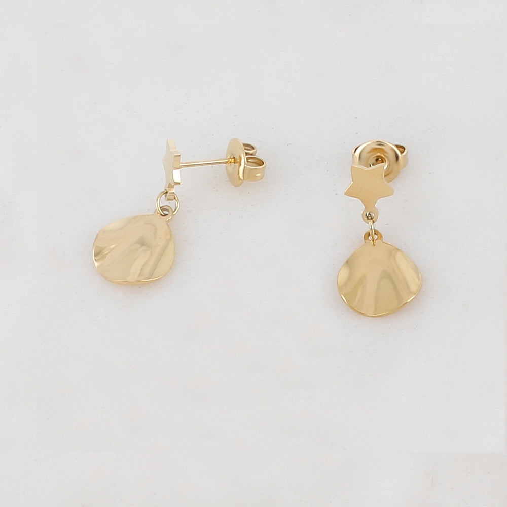 B.O à puce avec étoile et pièce ondulée 1 x 2,1 cm.