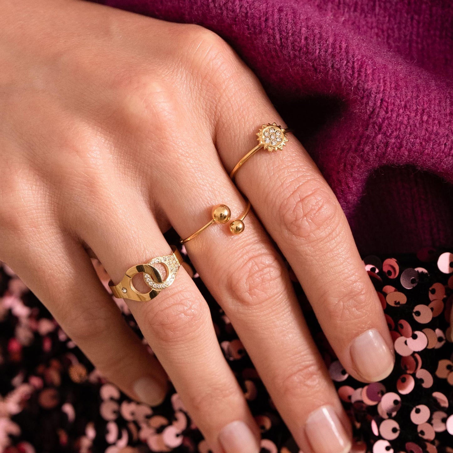 Bague avec 2 boules