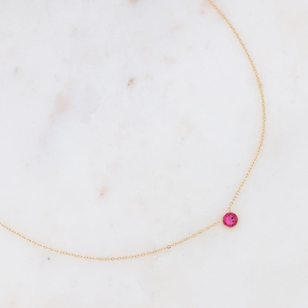 Collier orné de cristal de Swarovski® PP20 - Fuchsia