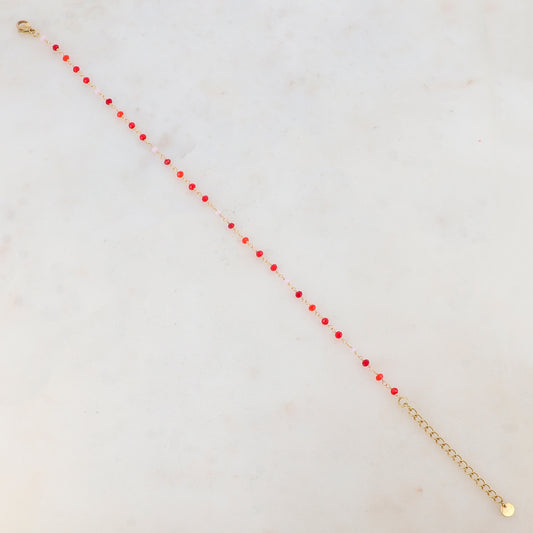 Chaîne de cheville avec pâtes de verre (22.5+5CM)