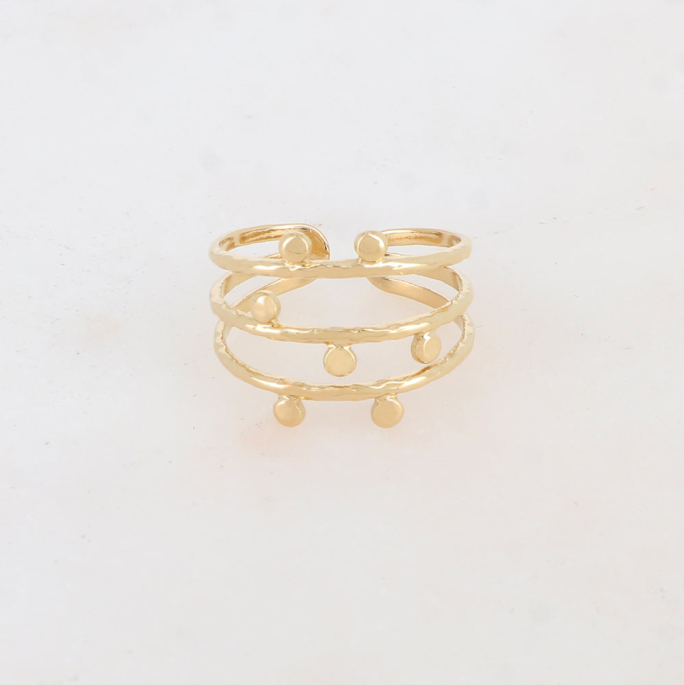 Bague 3 rangs avec 7 ronds