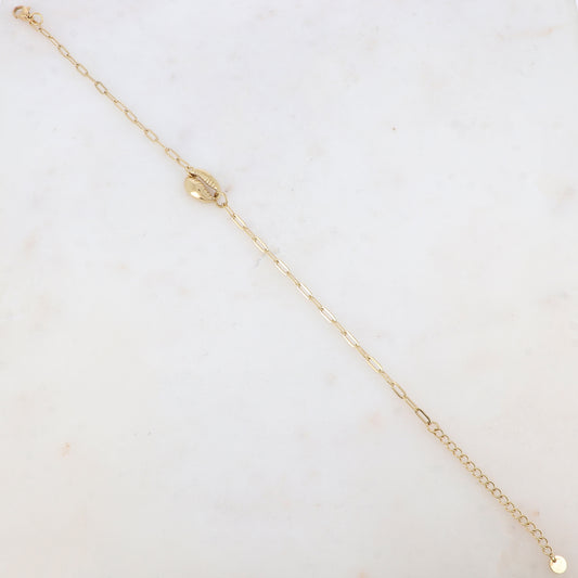 Chaîne de cheville en maille avec cauri (22.5+5CM)