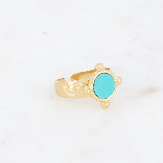 Bague avec pierre naturelle - Howlite turquoise