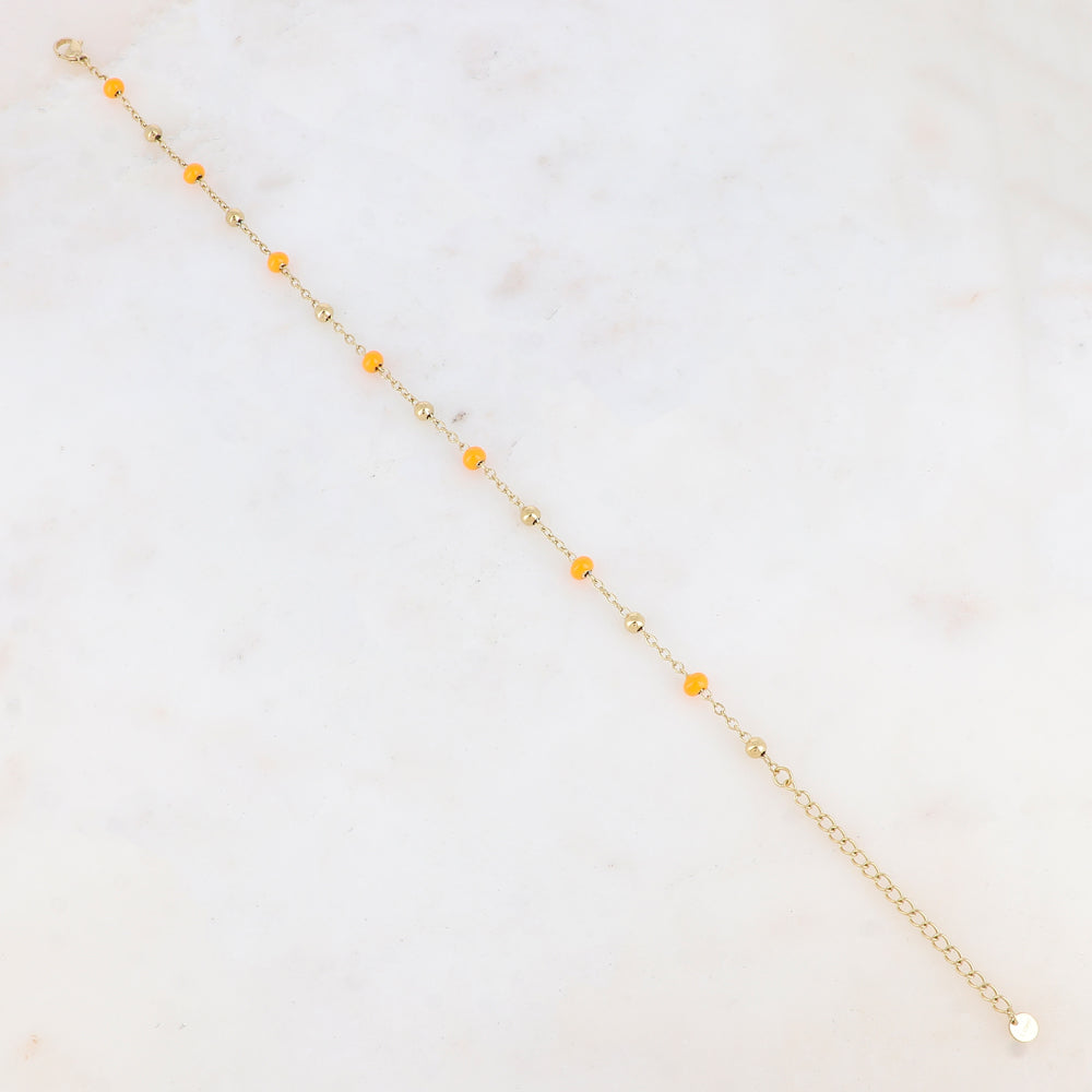 Chaîne de cheville avec boules émaillées (24+5CM)