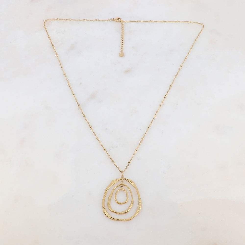 Sautoir avec un pendentif en multi-anneaux (60+5CM)