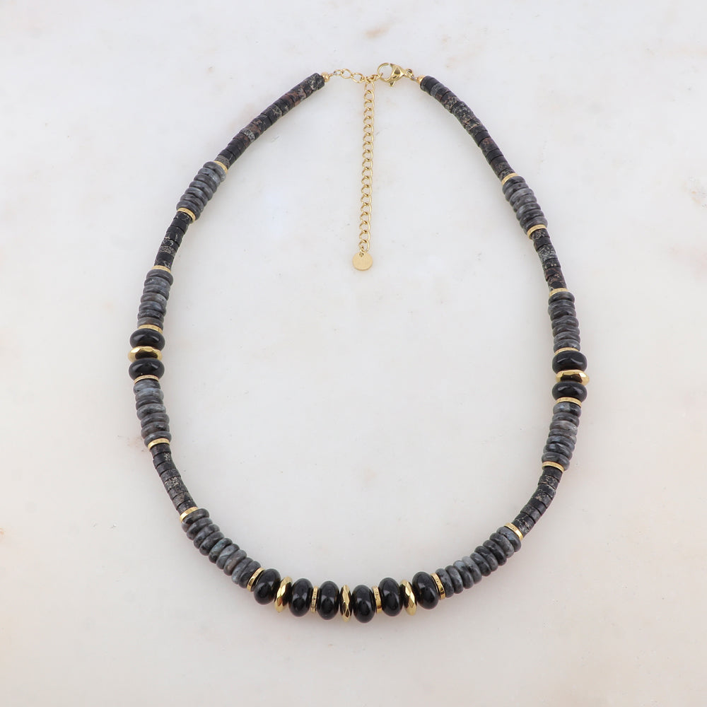 Collier avec pierres naturelles (39+7CM)