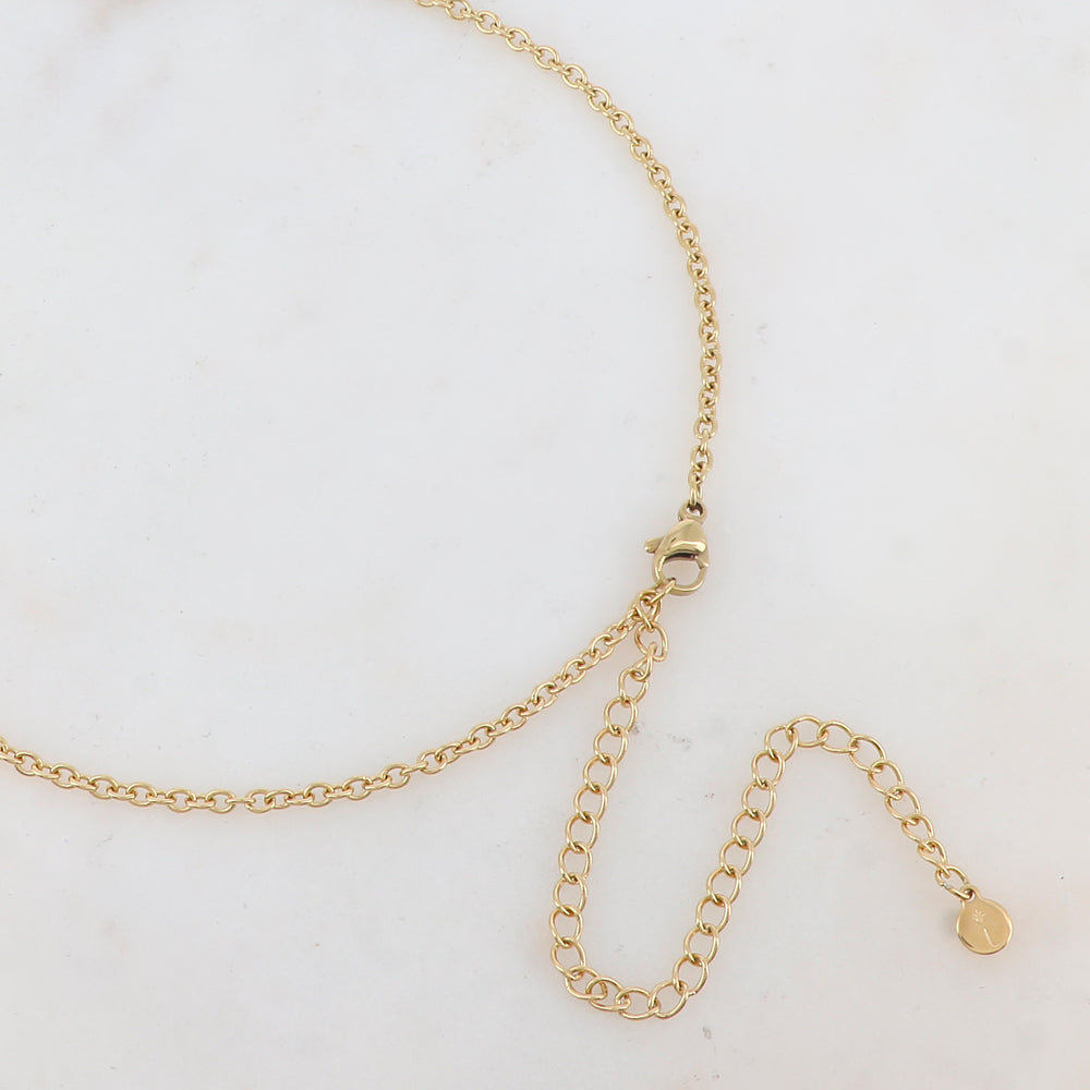 Sautoir avec pendentif rond martelé (70+10CM)
