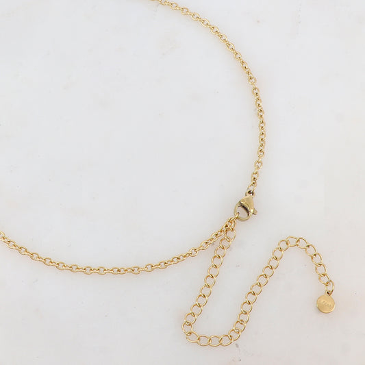 Sautoir avec pendentif rond martelé (80+10CM)