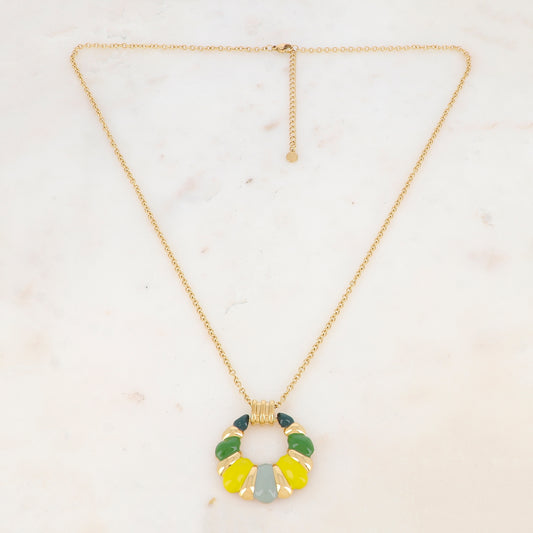 Collier avec pendentif émaillé (60+5CM)