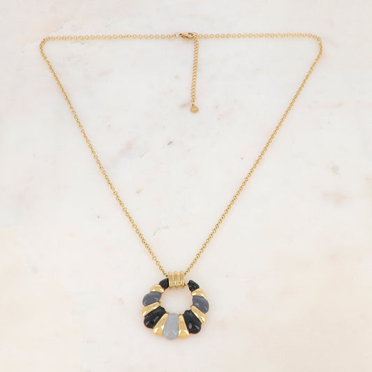 Collier avec pendentif émaillé (60+5CM)