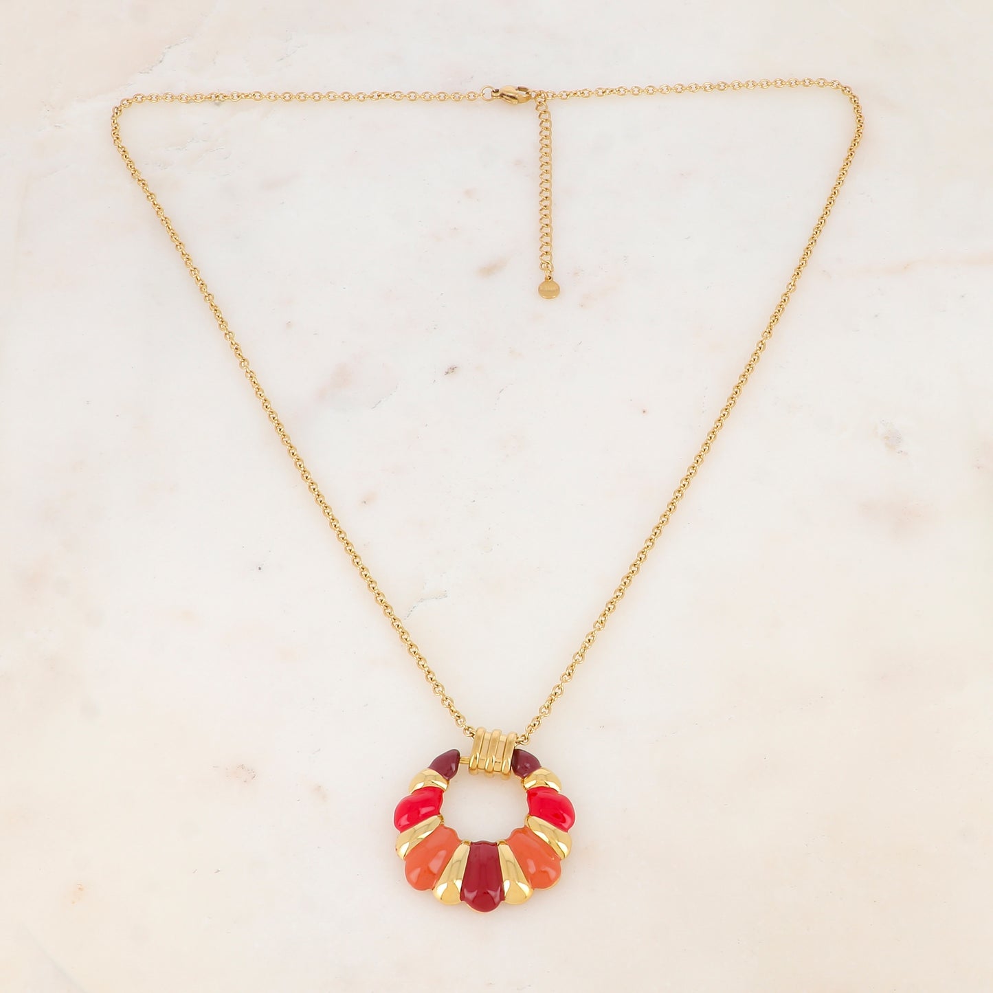 Collier avec pendentif émaillé (60+5CM)