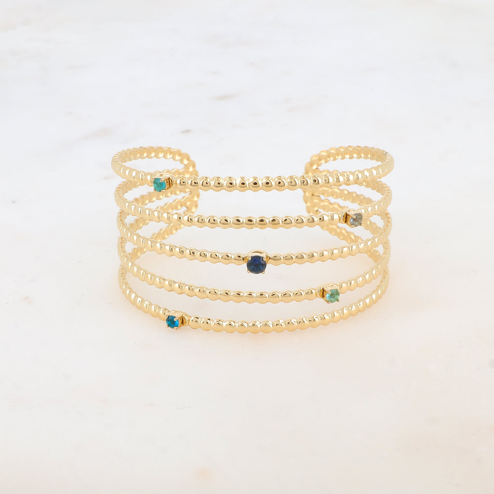 Manchette cinq rangs avec 5 strass