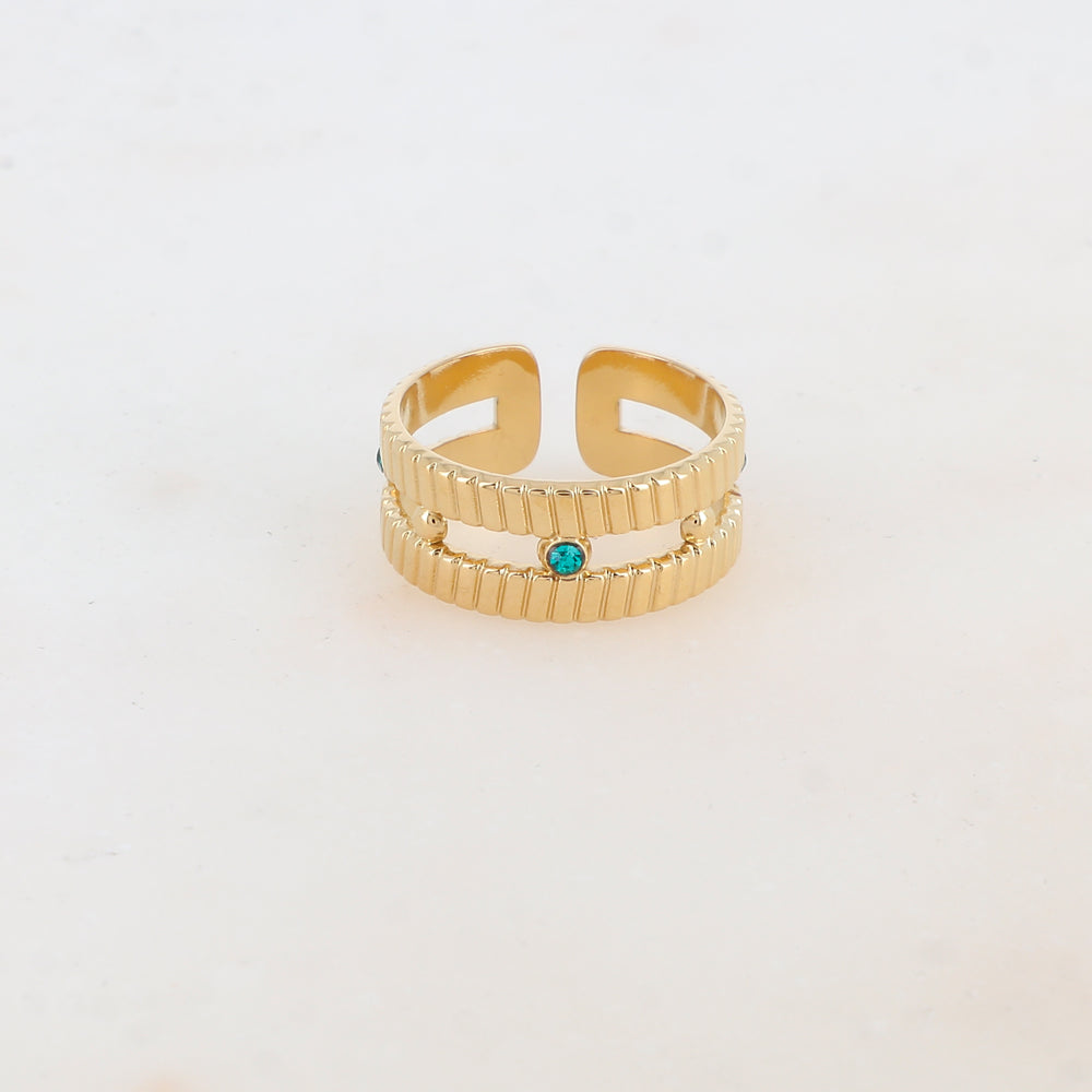 Bague 2 rangs avec strass
