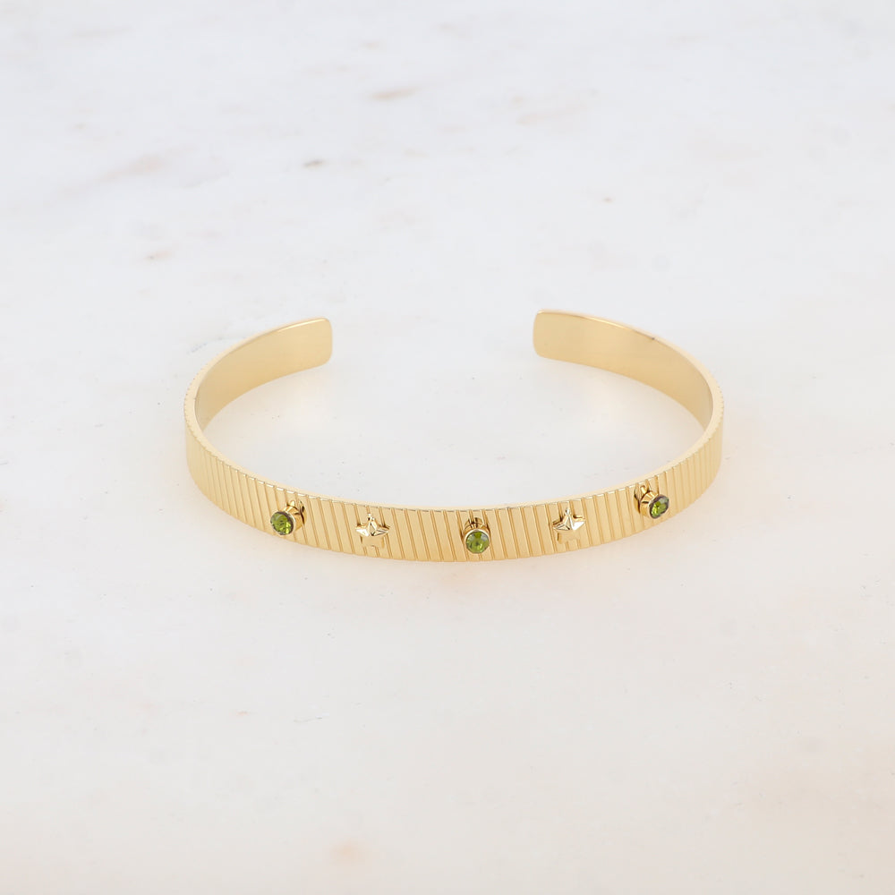 Jonc avec 2 étoiles et 3 strass